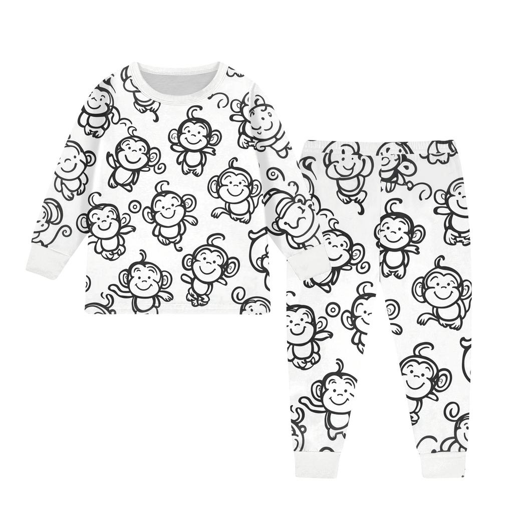 Kids Colorable Pants Set Boys Girls Funny DIY Hand Painted 2 Piece Outfits Cartoon Coloring Clothing Sets