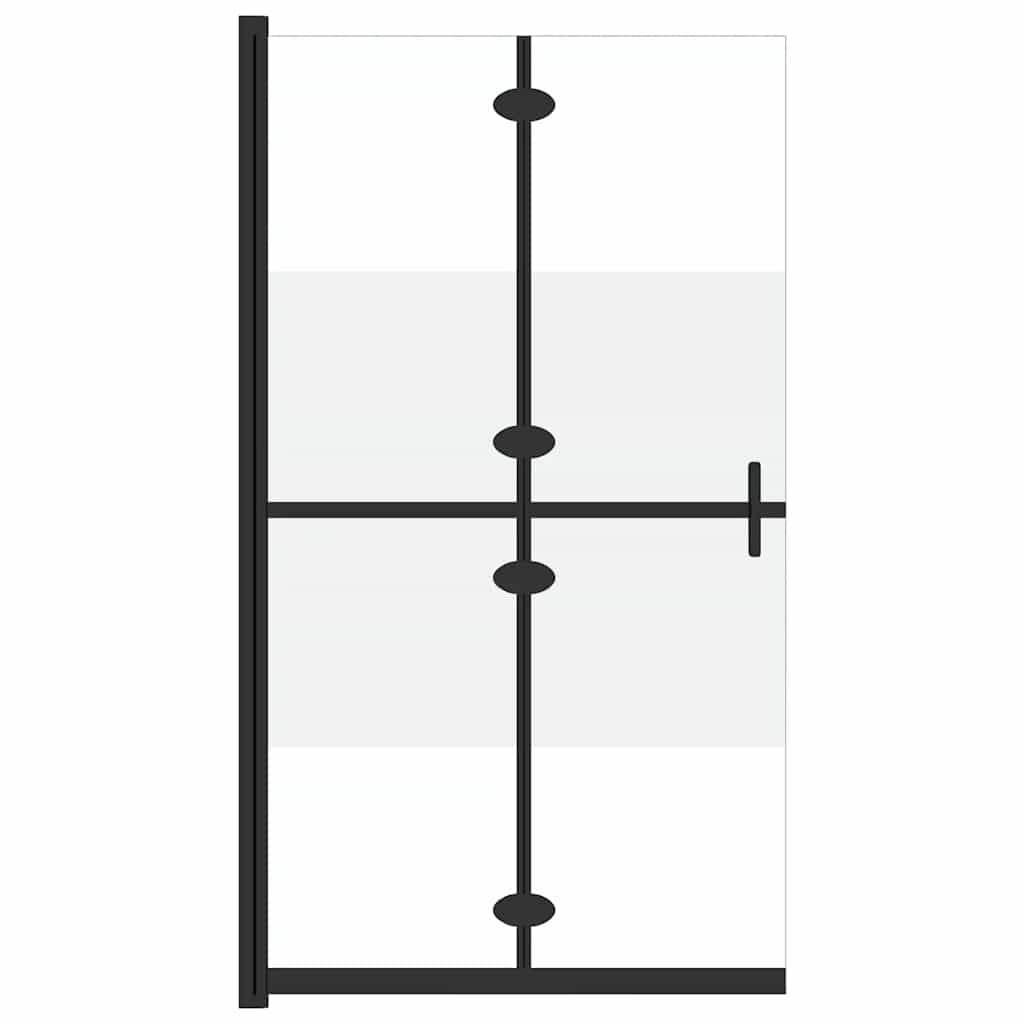 Vidaxl Składana Ścianka Prysznicowa, Pół Mrożone Szkło Esg, 100X190 Cm