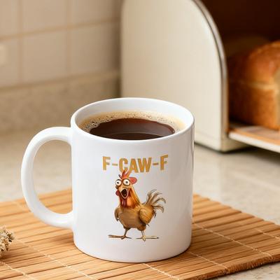 Tazza con Gallo F-Caw-F Tazza da Caffè in Ceramica con Pollo Tazza Divertente con Pollo Regalo