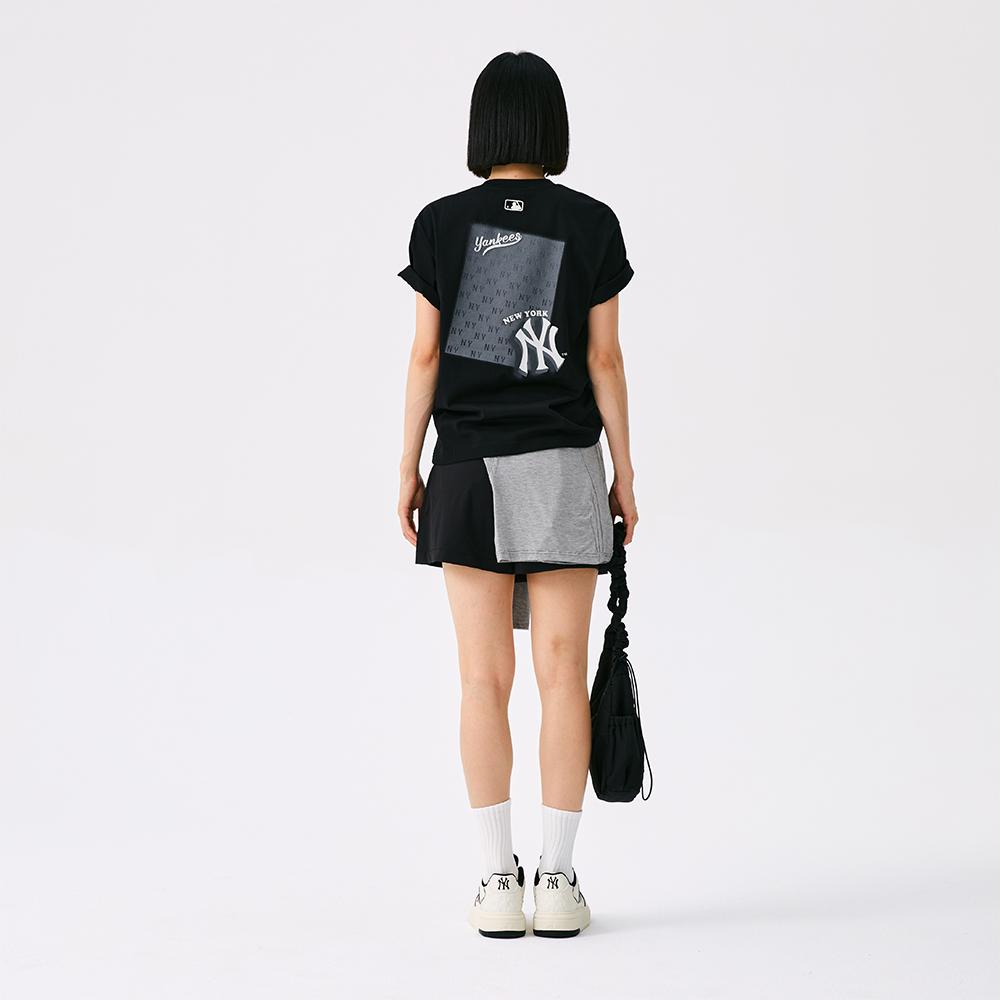 New MLB MONOGRAM Collection New York Yankees FW25 T Shirt Unisex Black 3ATSM0554-50BKS