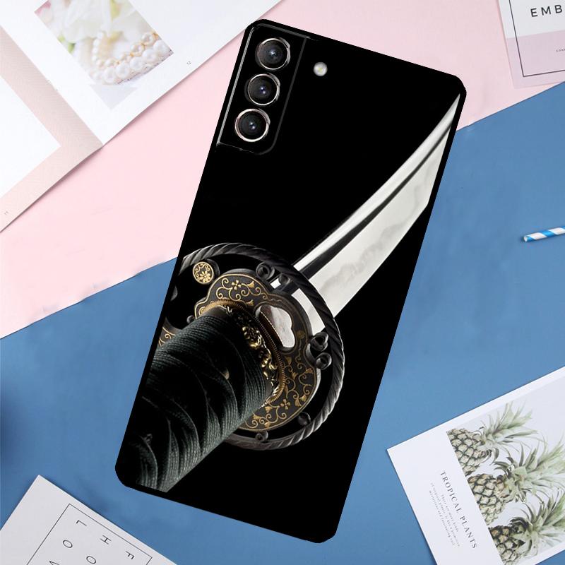 Japan Samurai Katana Case For Samsung Galaxy S25 Ultra S24 S23 S22 S21 Ultra S9 S10 Plus S23 FE S25 FE Back Cover
