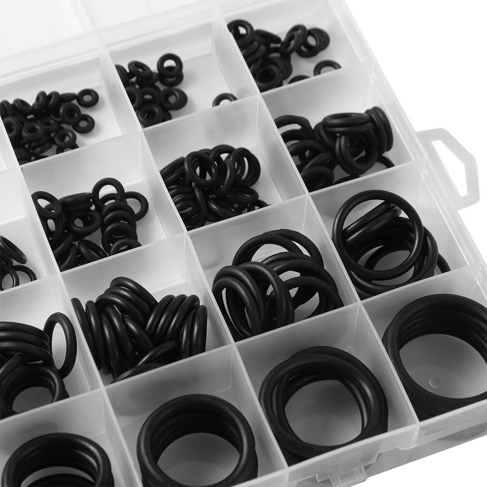 400Pcs 24 Sizes Rubber O-Ring Gasket Durable Heat-resistant Air Conditioning Compressor Seals Wear-Resistant with Storage Box
