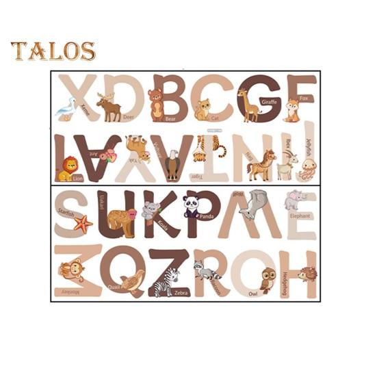 

2 шт., наклейки на стены с алфавитом, очаровательные декоративные, легко наносятся, милые настенные художественные наклейки с алфавитом в виде животных, товары для дома разноцветный