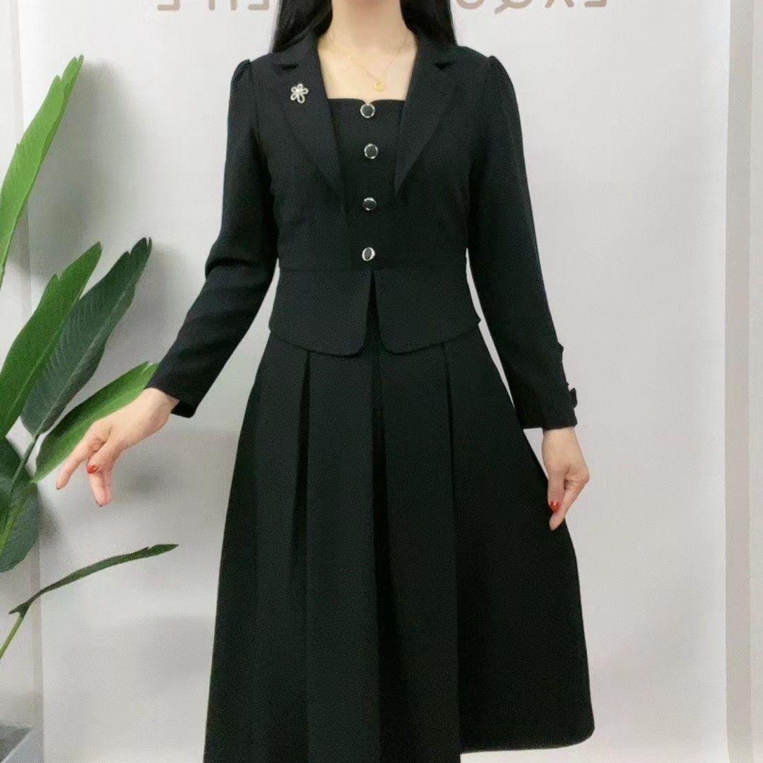 

Women s Long Sleeve A-Line Dress 2025: Stylish Two-Piece Look, Slimming & Waist-Defining, Perfect for Spring L (100-110 lbs)