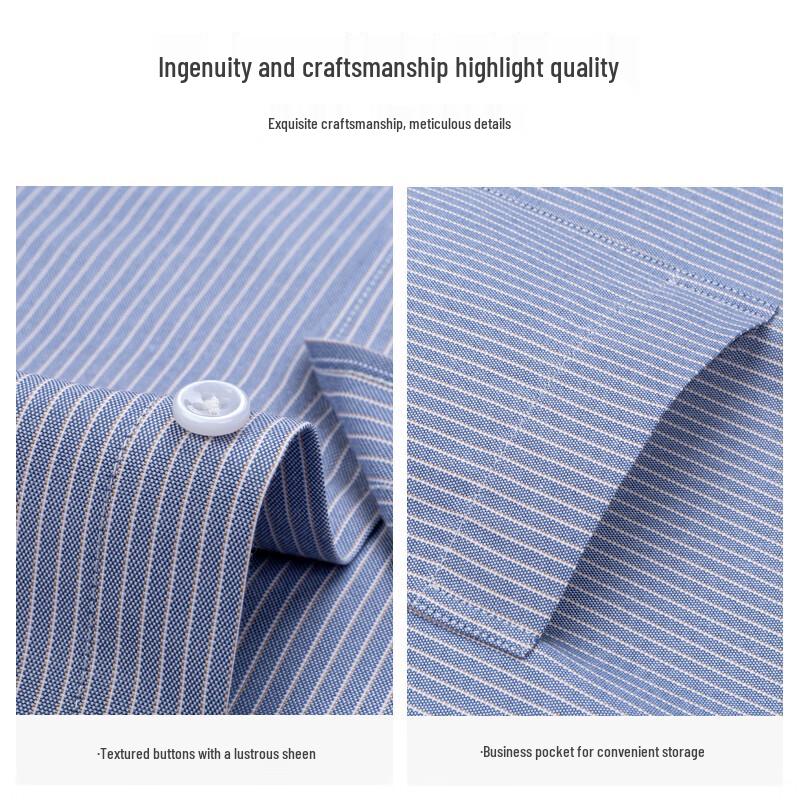 Romain Men's Striped Business Casual Long-Sleeve Shirt