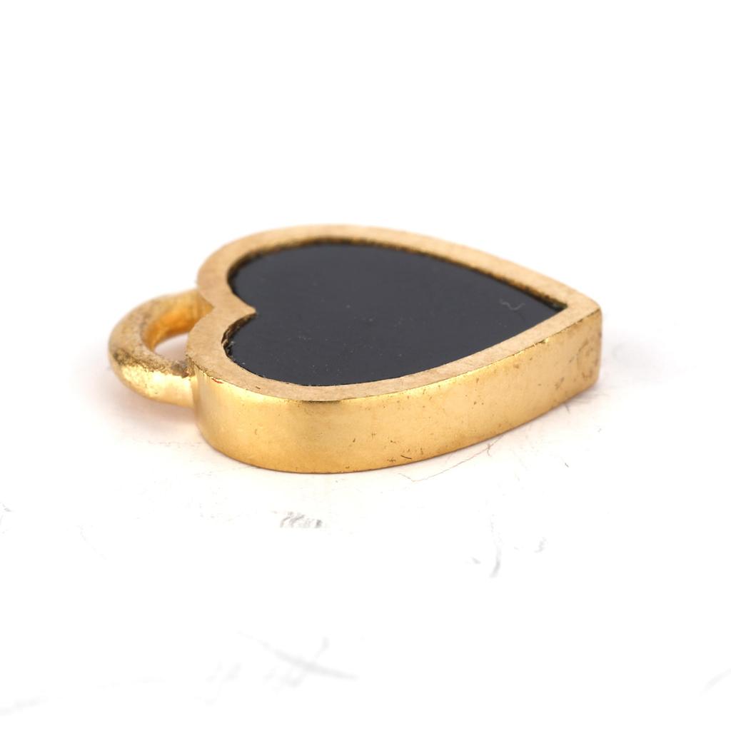 925 Sterling Silver Black Onyx Heart Pendant Gold Plated Handmade Fine Jewelry Gift for Her
