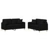 VidaXL Ensemble de canapés 2 pcs avec coussins noir tissu 3202106