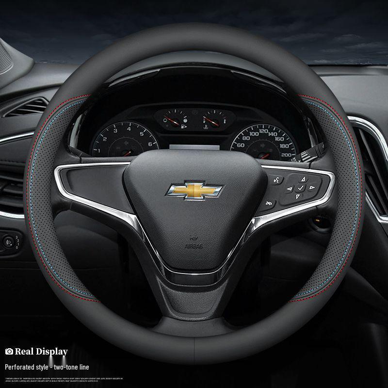 Genuine Leather Chevrolet Steering Wheel Cover for Cruze, Lanos, Sail, Malibu XL, Cavalier, Orlando, Equinox