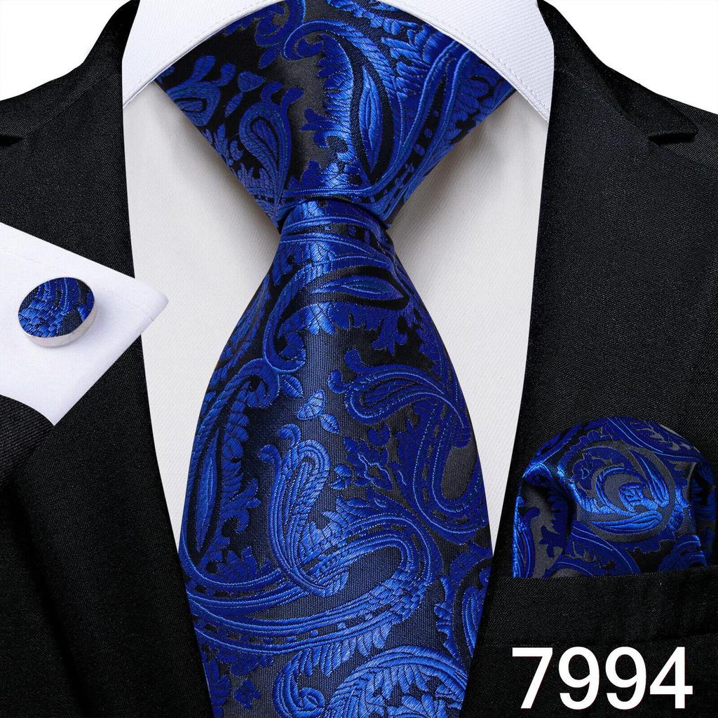 Paisley Tie Set Siden Jacquard vävd Slips Hnaky Manschettknappar för Herr Business Accessoarer Dibangu