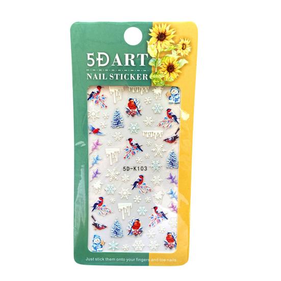 1 Sheet Snowflakes Pattern Nail Sticker Embossed Paper Smooth Surface Nail Polish Stickers