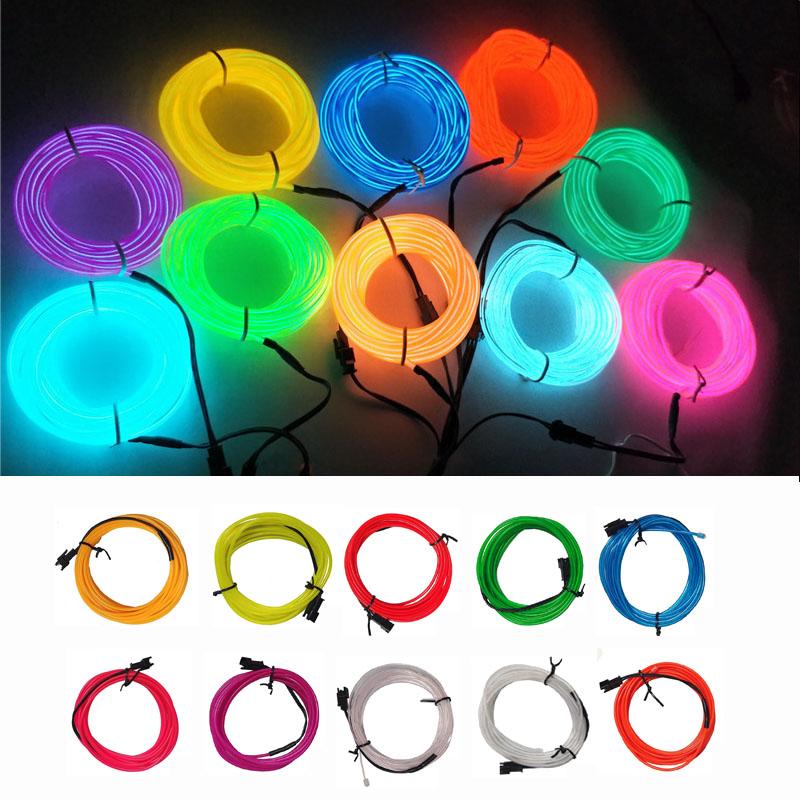 10M/5M/3M/1M Glow EL Wire Cable LED Neon Christmas Dance Party DIY Costumes Clothing Luminous Car Light Decoration Clothes Ball Neon Lights 4
