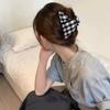 Korean Version Black White Grid Triangular Grab Clip Women Fashion Hair Clip New Retro Coiled Hair Shark Clip Simple Temperament