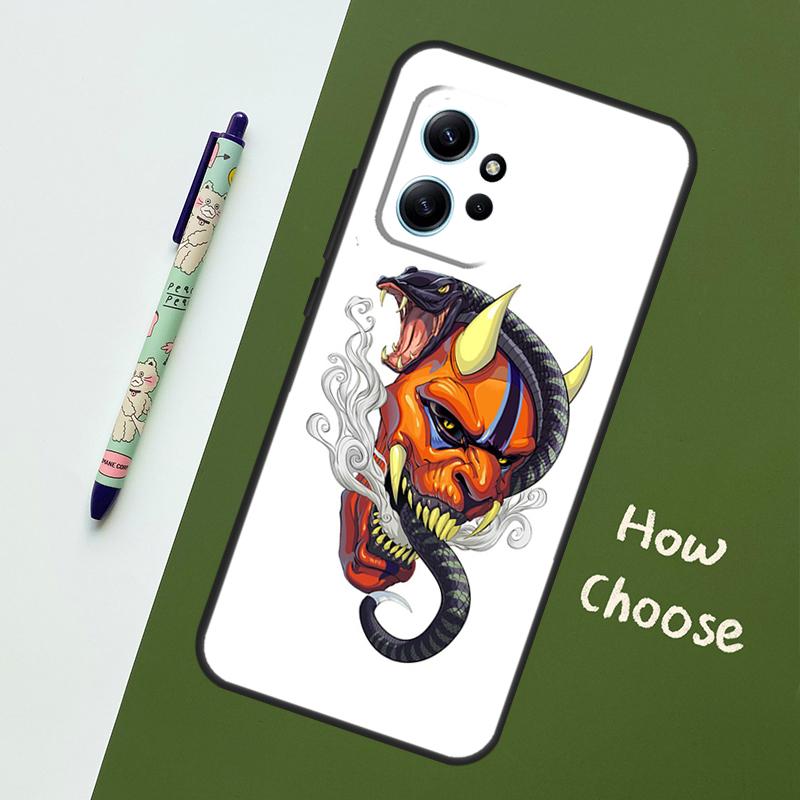 

Japanese Oni Hannya Demon Mask Case For Xiaomi Redmi Note 15 Pro Plus 14 13 10 11 12 Cover For Redmi 15C 15 13C 12C 14C 10C Redmi 12C