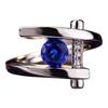European and American New Fashionable Retro Simple Blue Zircon Inlaid Women's Ring