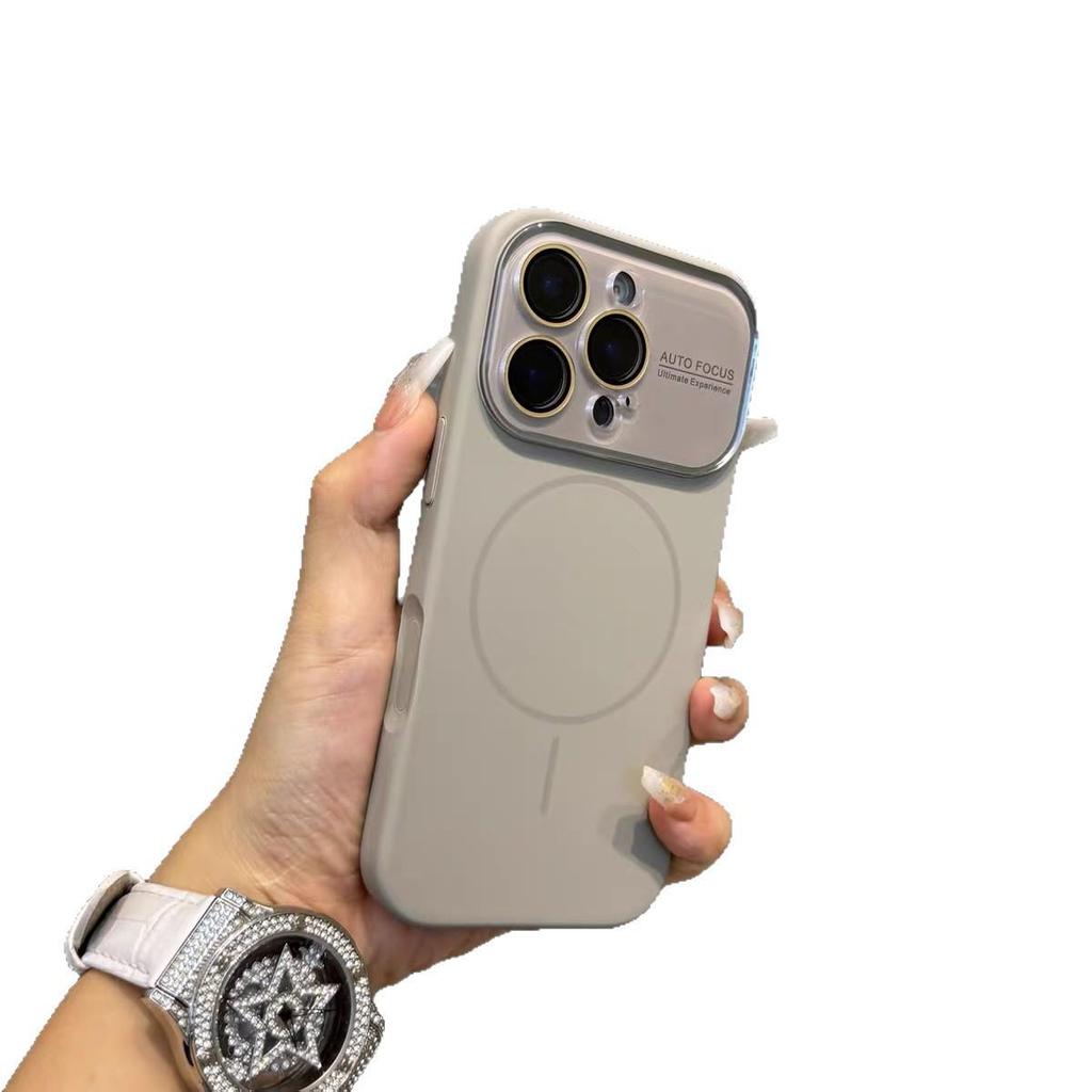 Apple iPhone 16 Pro Max Silicone Case with Large Window & Magnetic Thin Ring, Soft & Simple, Compatible with iPhone 15 & 17.