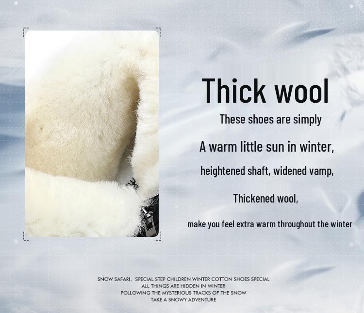 Men's Thickened Wool Cotton Boots: Non-Slip, Warm, Cold-Resistant, Large Size Snow Boots for Elderly