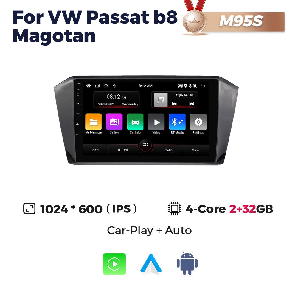 Navifly 2Din Android Carplay Multimedia Radio pentru mașină pentru Volkswagen VW Magotan Passat B8 2015-2025 DSP Navigație GPS Stereo