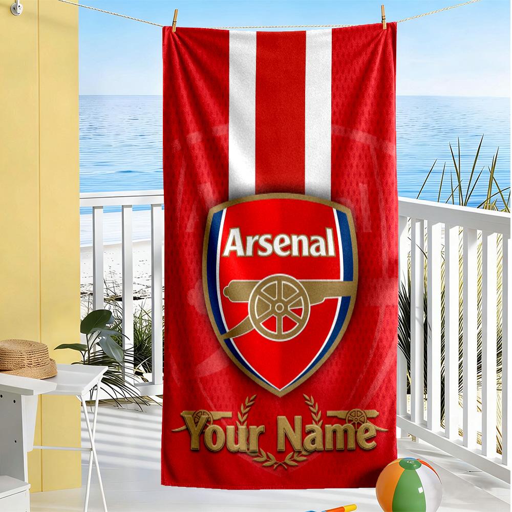 Arsenal F.c. Customize Your Name Beach Towel Super Soft & Absorbent Portable for SwimmingBeachCamping Travel Beach AccessoriesGym