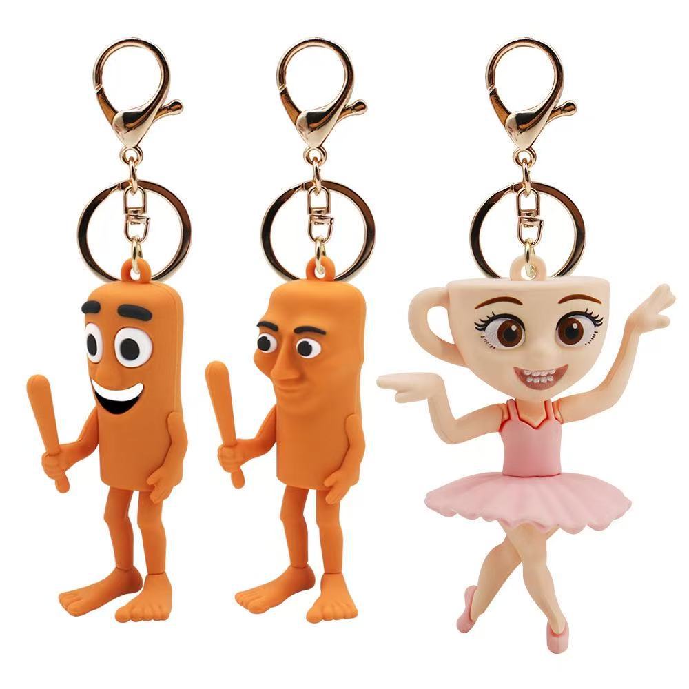 Enchanting Shanhaijing Mythical Animals and Ballet Girl Italian Style Keychain Pendant