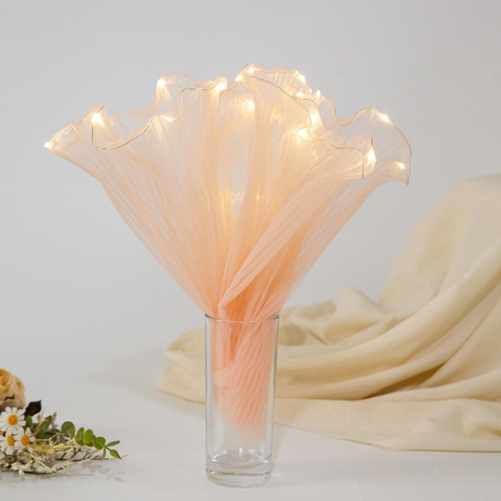 Lace Mesh LED Packaging Tulle Cloth Gift Wrapper Decoration Florist Bouquet Packaging  Wedding