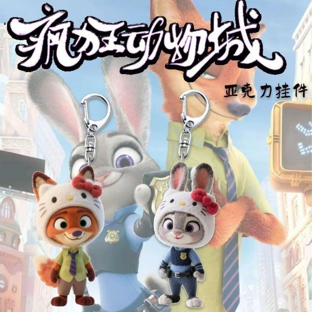 Zootopia Animace Periferie Klíčenka Kreslený Judy Nick Roztomilý Akrylový Klíčenka na Školní Tašku Muži a Ženy Narozeninové Dárky