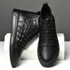 Men's Shoes High-top Lace-up Crocodile Pattern Board Shoes Men's First-layer Cowhide Martin Boots Foreign Trade Autumn and Winter Sports and Leisure 