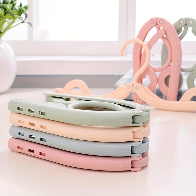 10pcs Portable Folding Hangers with Anti-Slip Grip, Durable Plastic, Ideal for Travel and Home Use