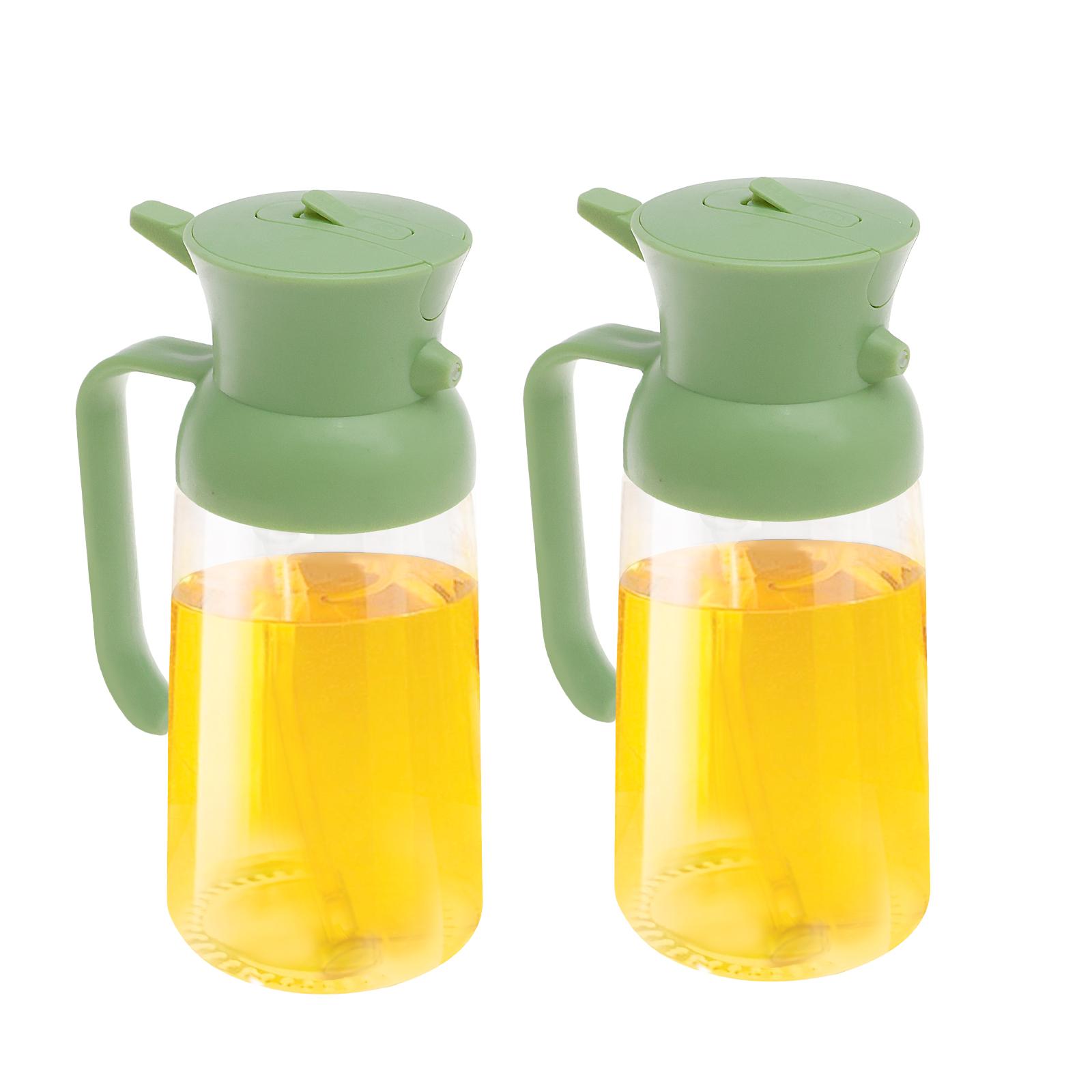 

2 шт. Диспенсер для масла 550 мл Бутылка-спрей для оливкового масла с большим отверстием Удобная бутылка-диспенсер для уксуса для домашней кухни светло-зеленый