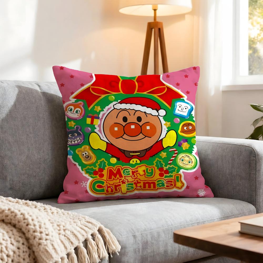 Cartoon Anpanman Cushion Cover 1Pcs Decorative Covers Soft Cushion Case For Sofa Couch Decor 40X40 45X45 Pillowcases