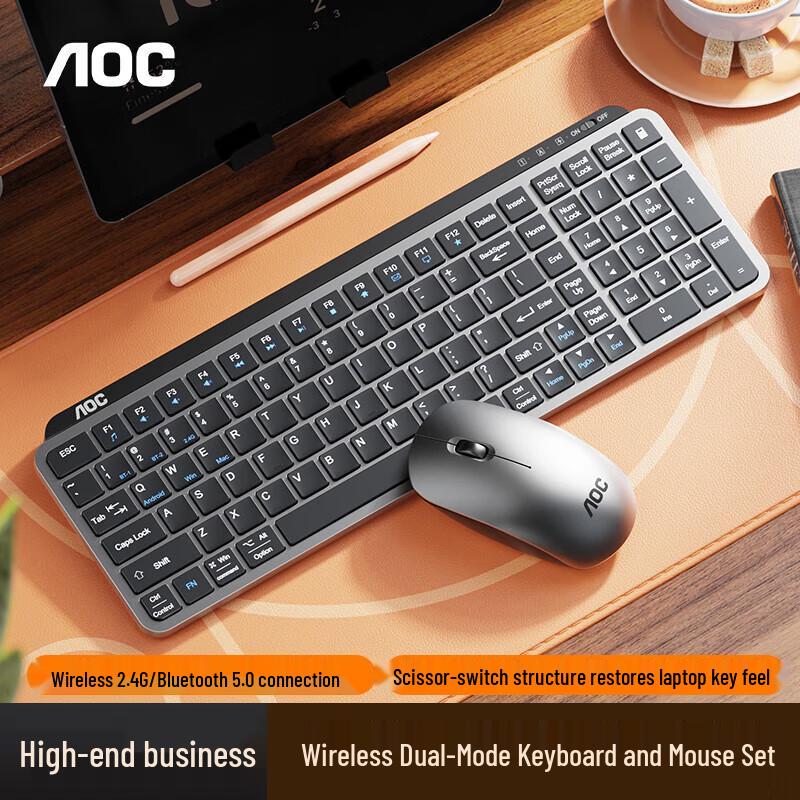 AOC KM600 Dual-Mode Wireless Keyboard & Mouse Combo with Mouse Pad