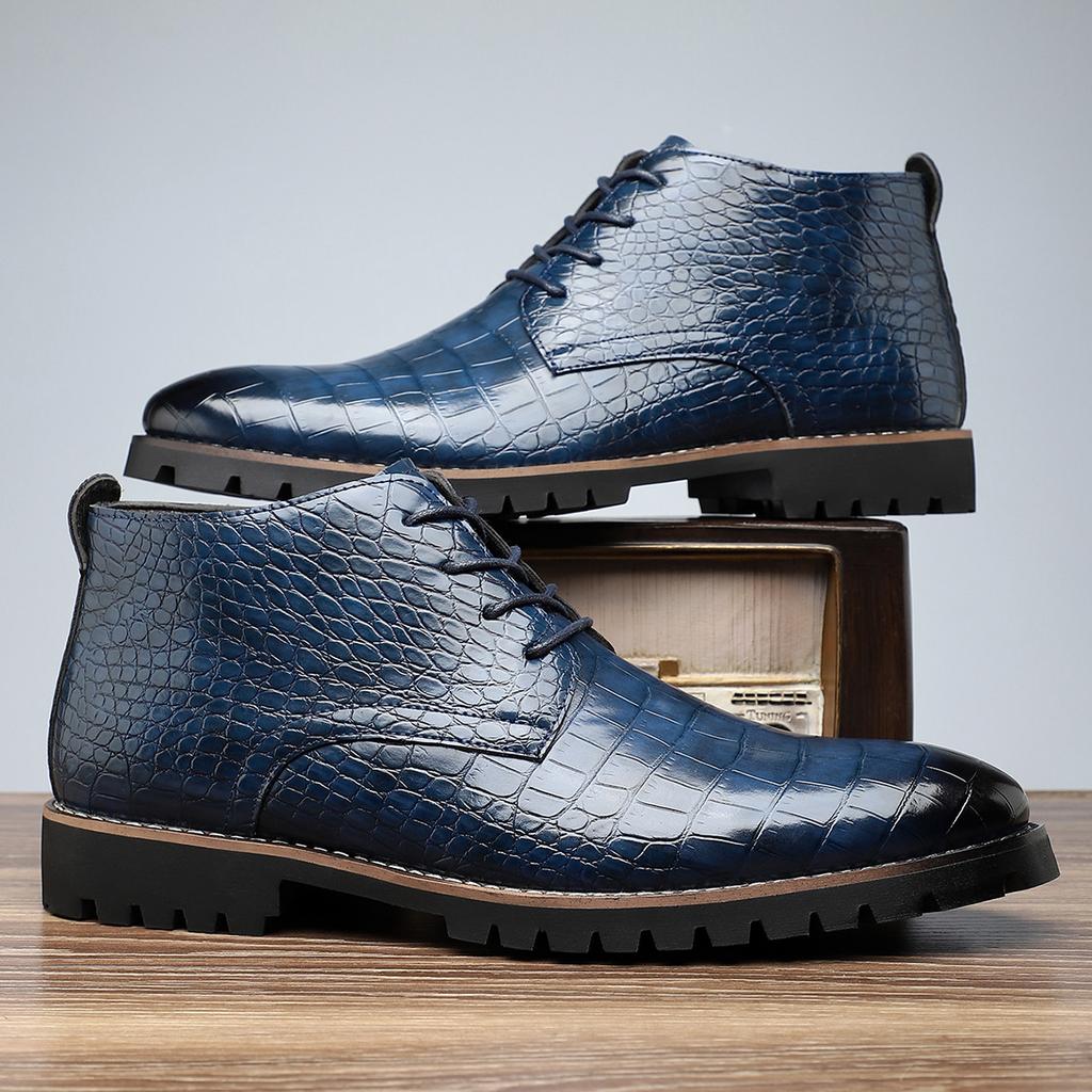 En del fri frakt utrikeshandel herrars affärsfritid läderstövlar 48 stor storlek mångsidiga herrskor trendiga mode derbyskor