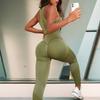 Women's Quick-Dry Shockproof Yoga Set: Ribbed Knit High Elastic Bra & Pants Two-Piece