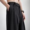 Lazy Wind Pendant Ice Silk Trousers Men's Summer Thin with Belt Loose Straight Trendy Casual Commuter Trousers