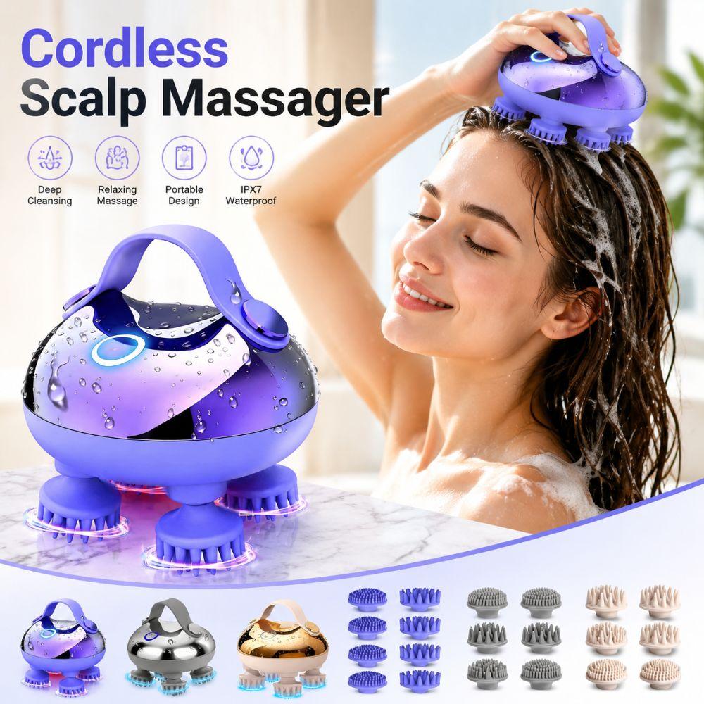 4 Claws Cordless Scalp Massager Waterproof Cat Head Scratcher High Quality Head Massager