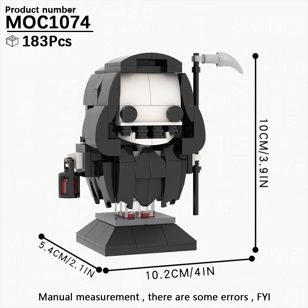 MOOXI Verschiedene Horrorfilme Sadako Tod Billy BrickHeadzed Erwachsene Bausteine Set MOC Ziegelmodellbausatz Spielzeug Kind Junge Mädchen Geschenk