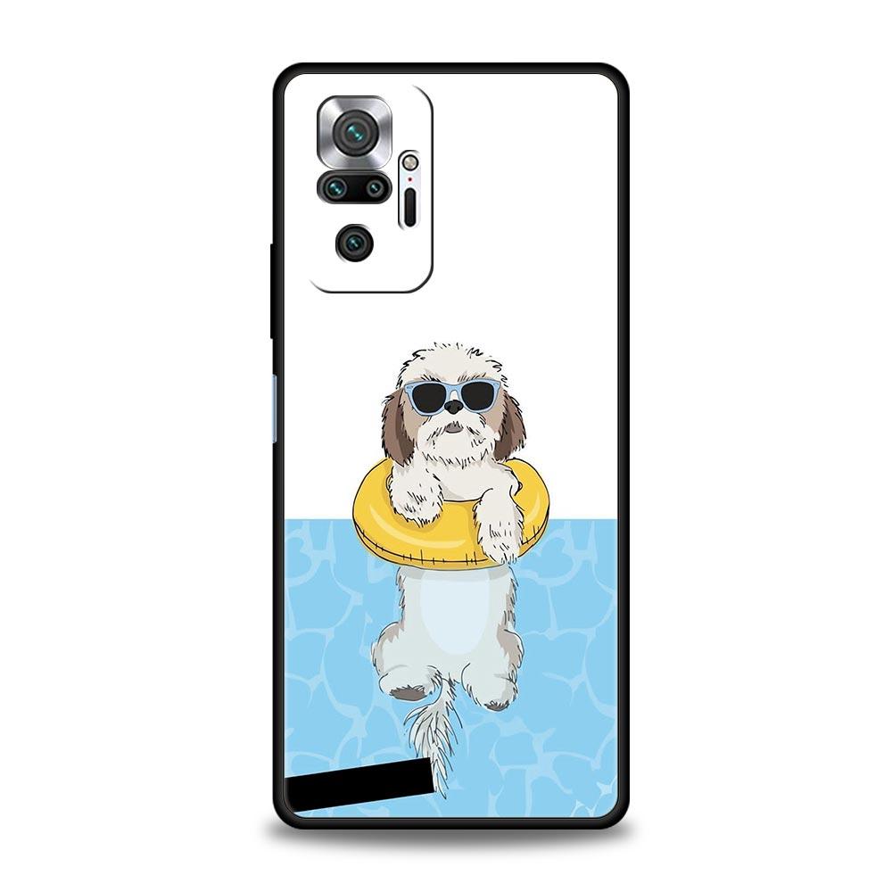 Phone Case For Xiaomi Redmi Note 14 13 12 Pro Plus 5G 9S 9 10 11 4G 14C 13C 12C 10C 9C 9A Cover Shih Tzu Painting Cute Animal