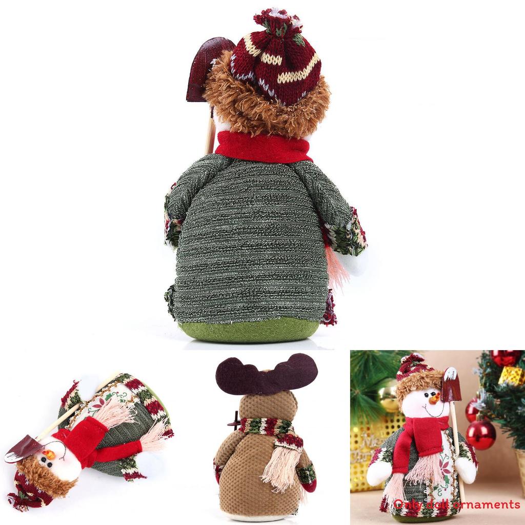 Christmas Santa Snowman Reindeer Desktop Decor With Fabric Material For Holiday Tabletop Display