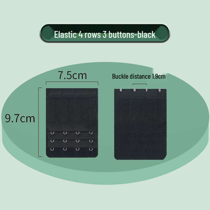 Elastic Bra Extender with Stainless Steel Hooks - Universal Full-Size Bra Back Closure