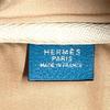 HERMES Victoria 43 Boston Bag Hand Bag Toile H / Leather Blue gene blue/Beige