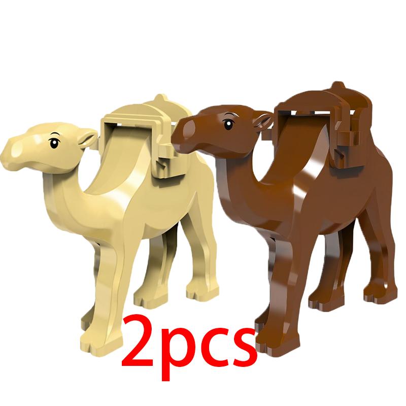 Mittelalterliche Militärburg Ritter Bausteine Reitpferd Wolf Bär Elefant Tier Weste Waffe Fahne Sattel Spielzeug Ziegelstein Geschenk A06