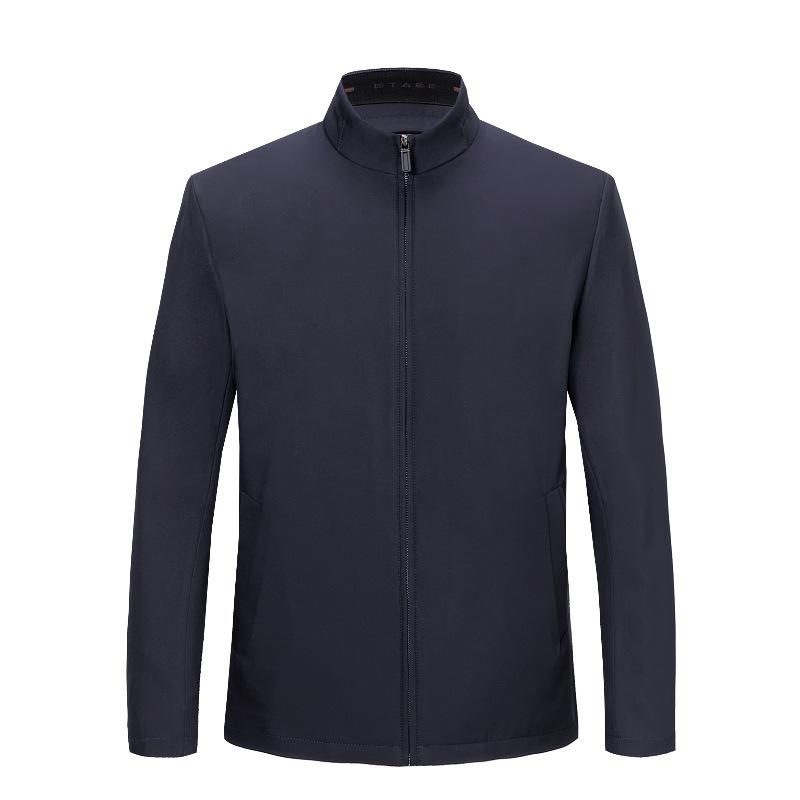 New Stand Collar Mid-Aged Men's Cotton Jacket for Autumn/Winter Season - Thick Dad's Casual Coat.