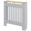 Heater Cover, Radiator Cover Slatted Painted MDF Lined Grill Grey, 78L x 19W x 81H cm