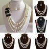 Rhinestone Bridal Accessory Embellished Pearl Necklace For Wedding Decor Dress