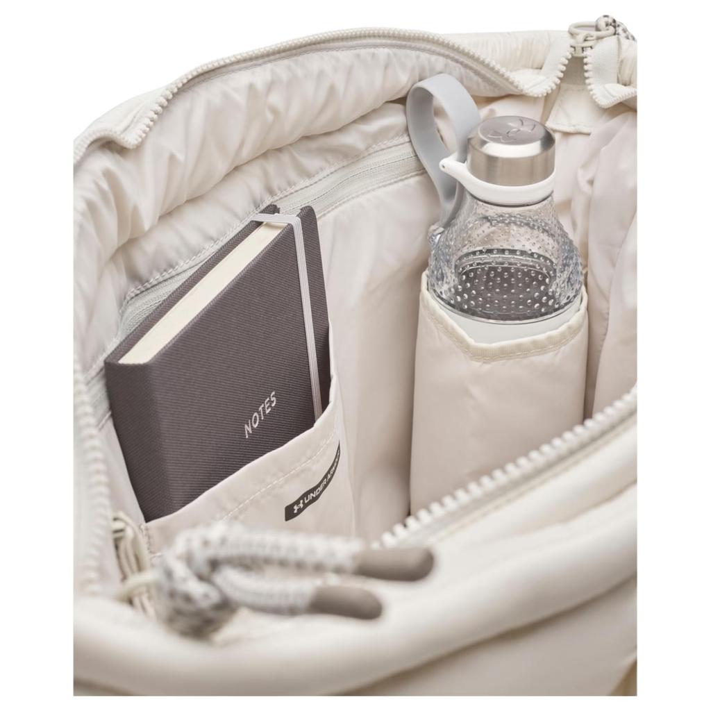 Under Armour 23L UA Studio Smooth Durable Sports Casual Nylon Tote Bag Women Tote Bag White 6000963-110