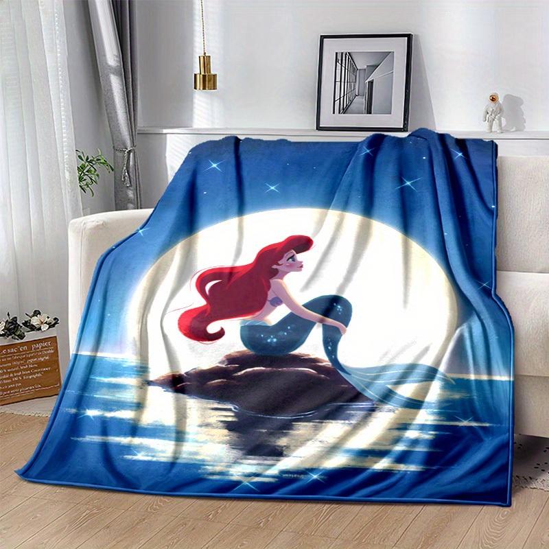 The Little Mermaid Cartoon Blanket, Short Plush Cute Warm Blanket, Living Room Home Decoration Sofa Four Seasons Travel