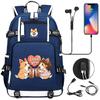 Cute Shiba Inu Corgi USB Charging Backpack for Middle High School Students Travel Casual Daypack