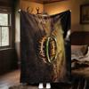 1pc One Ring, Elvish Script, Fantasy  - Throw Blanket, Soft, Flannel Blankets, Living Room,  All Seasons Use-1021206