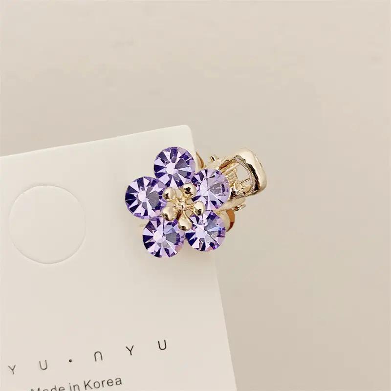 Crystal Flower Hair Claw Clip - Korean Style 2025