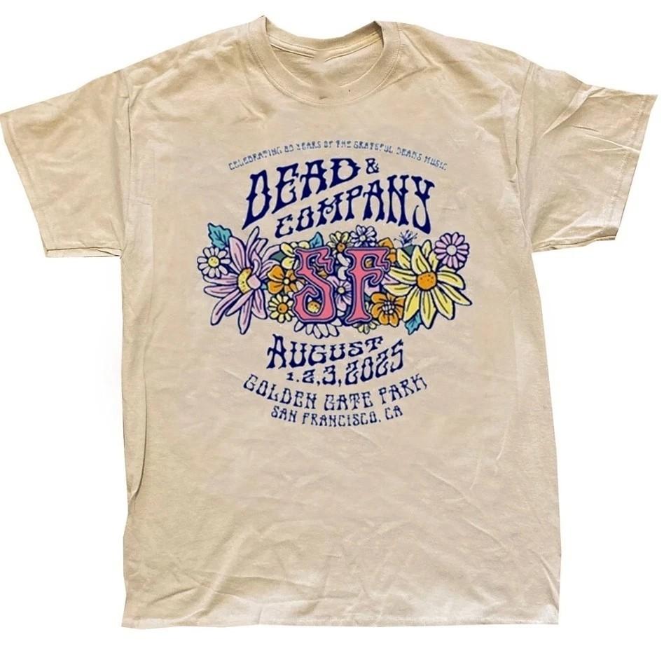 Dead And company 1-3 августа 2025 Сан-Франциско CA Шоу песочного цвета футболка Унисекс Футболка S