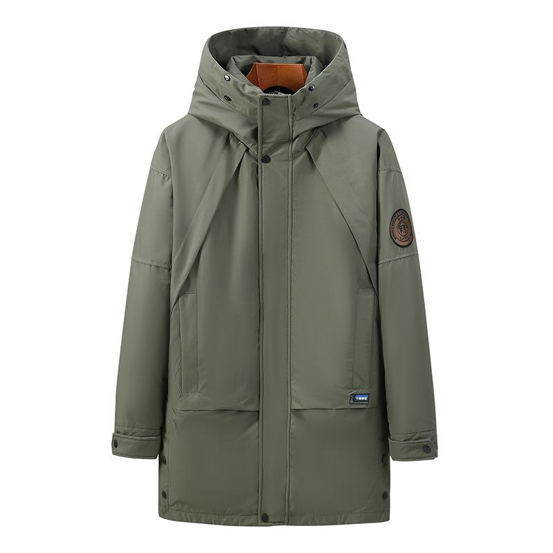 2026 Men's Mid-Length Thickened Winter Down Jacket with Faux Fur